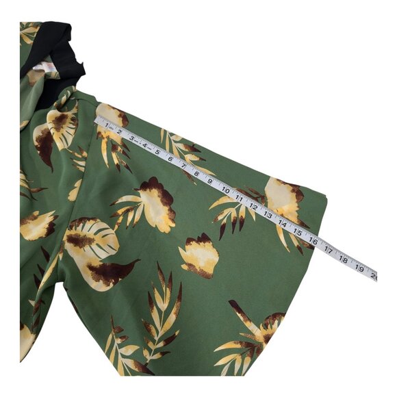 LuLaRoe Womens Floral Print Kimono Cardigan Green/Black Trim Size L Open Front - Picture 5 of 11